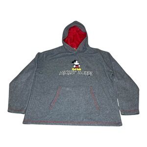 Vintage Mickey Unlimited Gray Fleece‎ Hoodie Sweatshirt Pocket Disney Women's L